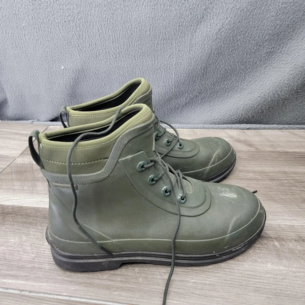 Muck Boot Company Boots Mens Size 9 Green Waterproof Rubber Lace Up Ankle Rain
